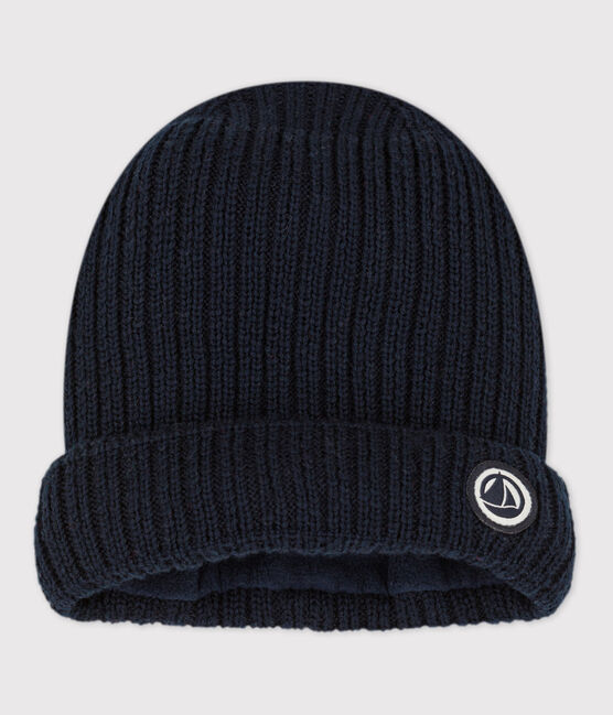 Baby-Mützchen mit Fleece-Fütterung blau SMOKING