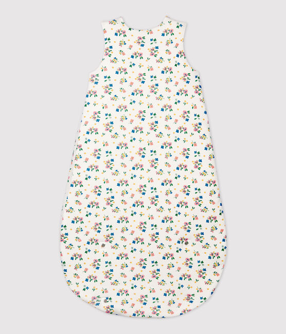 Baby-Schlafsack aus Bio-Baumwolle mit Blumenmuster weiss MARSHMALLOW/weiss MULTICO