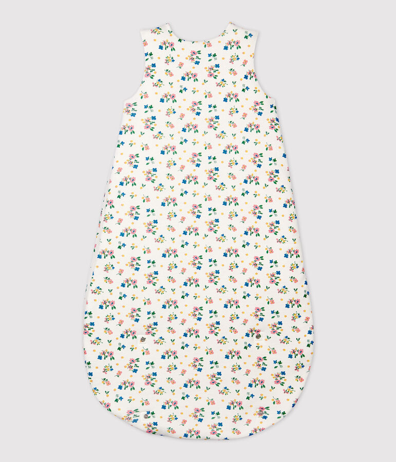 Baby-Schlafsack aus Bio-Baumwolle mit Blumenmuster weiss/vielfarbig