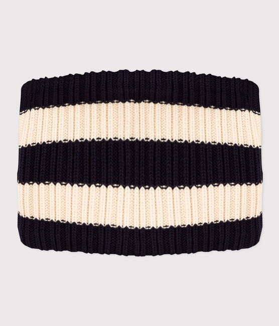 Gestreifter Snood aus Strick mit Fleece-Futter für Jungen und Mädchen blau SMOKING/ AVALANCHE