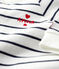 Baby-Overall aus Bio-Baumwoll-Molton mit Marinestreifen weiss MARSHMALLOW/blau SMOKING