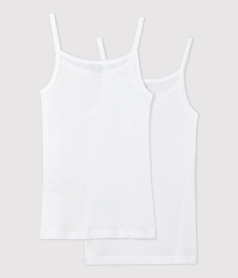 2er-Set Spaghetti-Tops mit Lochstickerei f&uuml;r M&auml;dchen vielfarbig