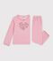 Kinder-Pyjama aus Nicki mit Herzmotiv rosa