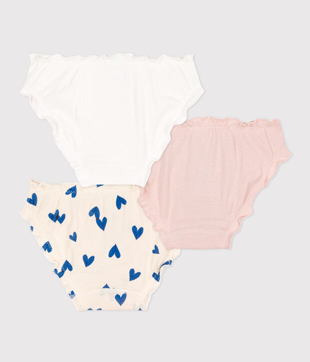 3er-Set Slips aus Baumwolle mit Herzmotiv f&uuml;r M&auml;dchen vielfarbig