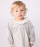 Langärmeliges Baby-Kleid mit Kragen aus einfarbigem Flanell grau FUMEE CHINE