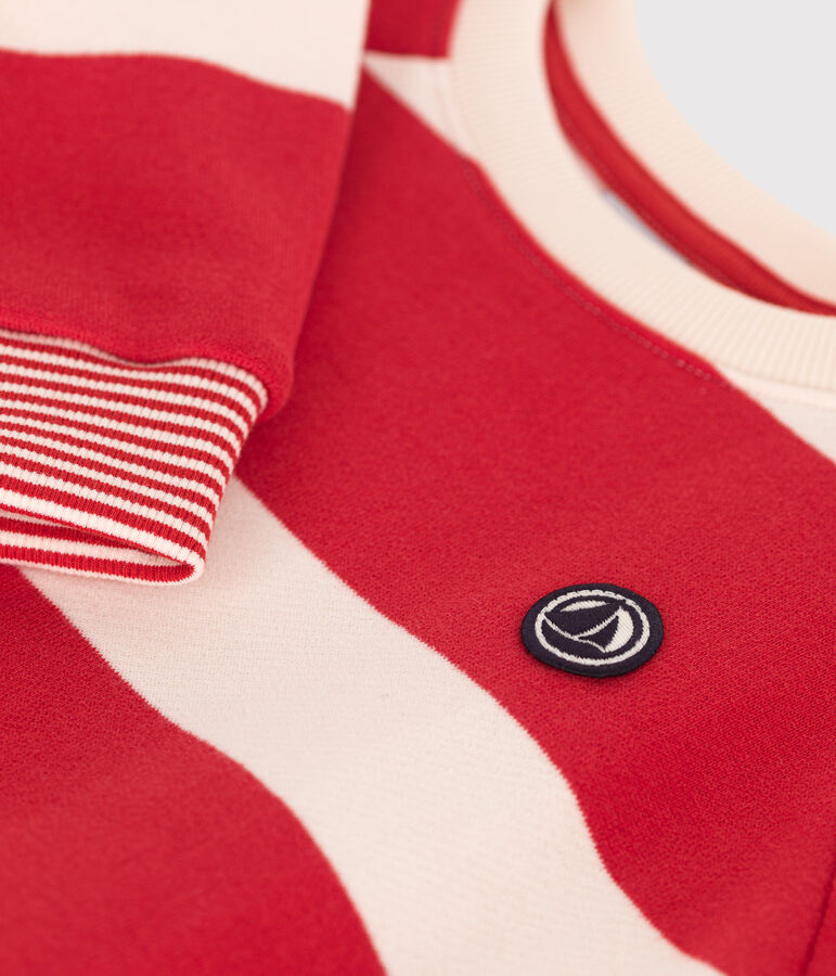 Kinder Unisex-Sweatshirt aus gestreifter Baumwolle rot AURORA/ AVALANCHE