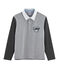 Rugby-Poloshirt für Jungen grau SUBWAY/schwarz CITY