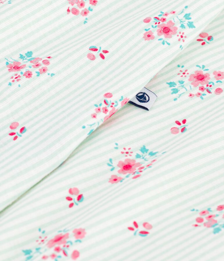 Baby-Kurzoverall aus Baumwolle mit Blumenmotiv weiss/vielfarbig