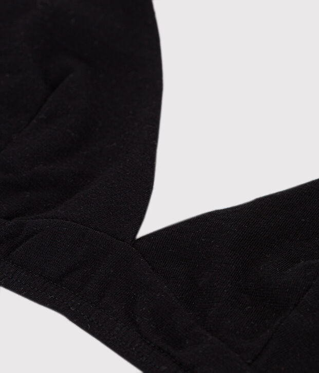 Damen-BH aus Baumwolle und Elastan schwarz