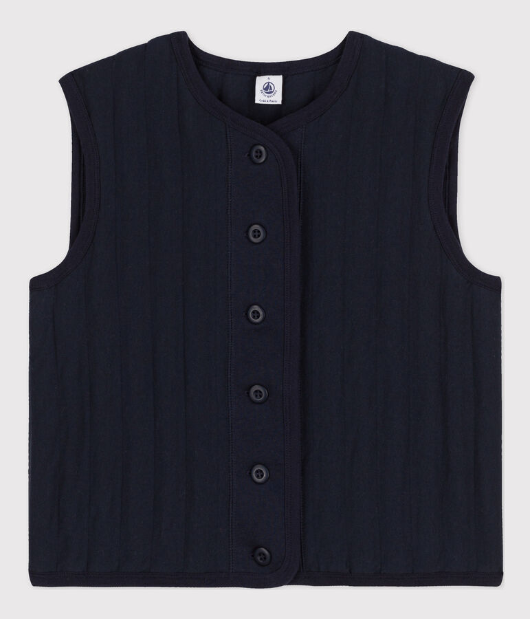 Flauschige Damen-Weste blau