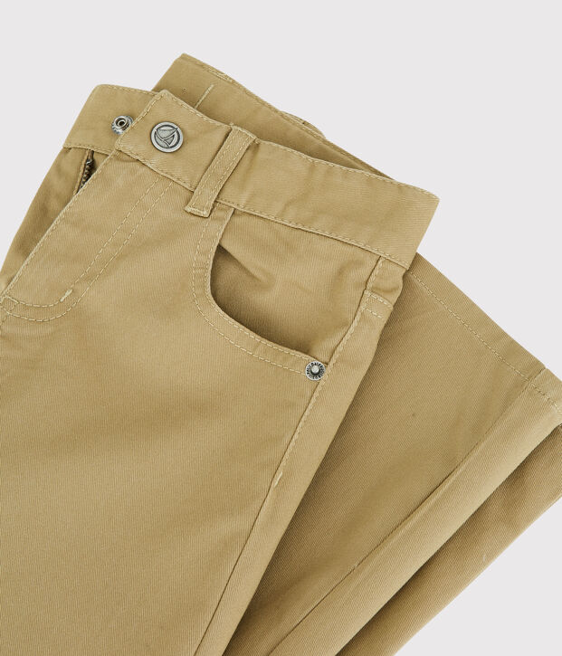 Kinder-Hose aus Sergestoff in Slim-Fit-Passform f&uuml;r Jungen beige