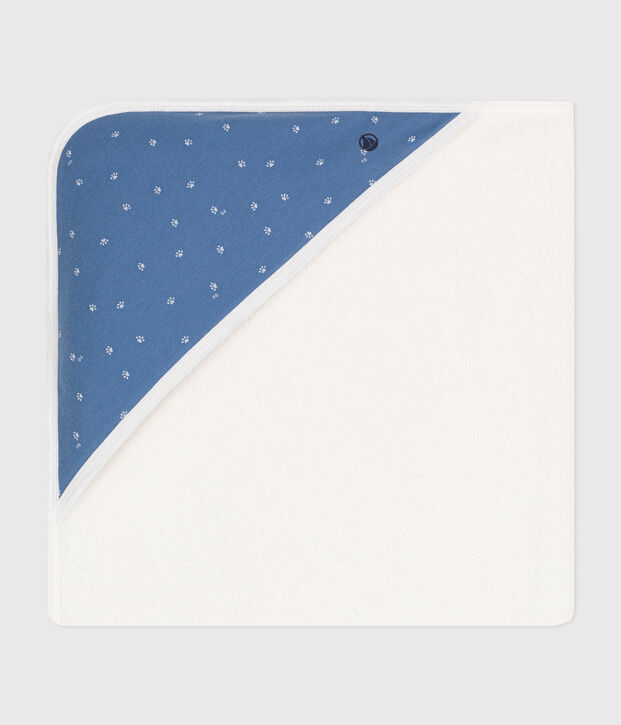 Baby Badetuch aus Baumwolle blau/weiss