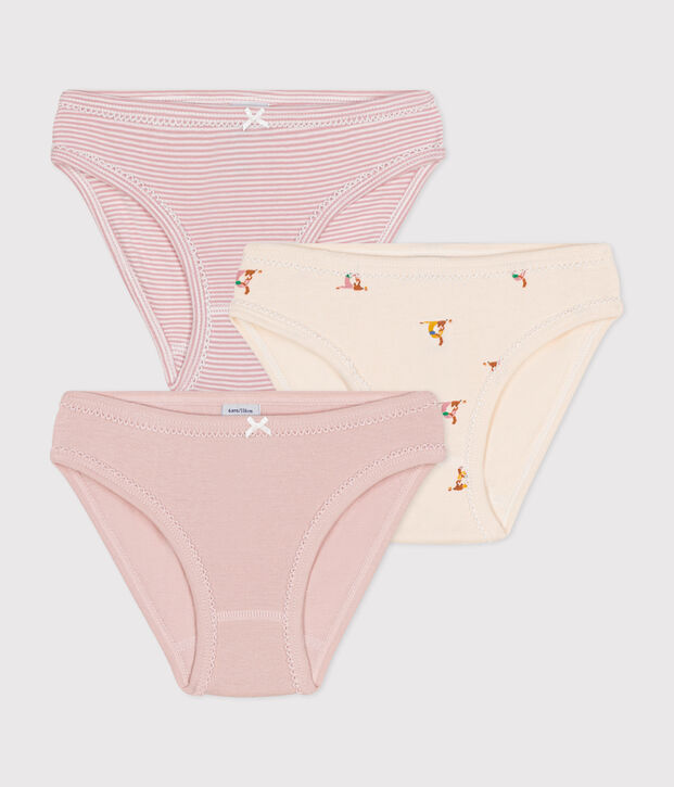 3er-Set-Slips aus Baumwolle f&uuml;r M&auml;dchen vielfarbig