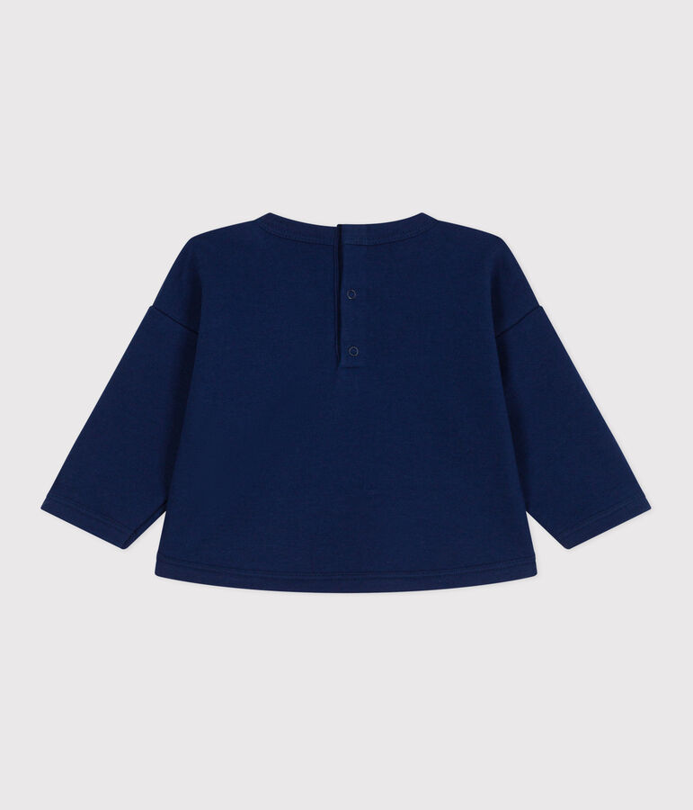 Baby-Sweatshirt aus einfarbiger Baumwolle blau