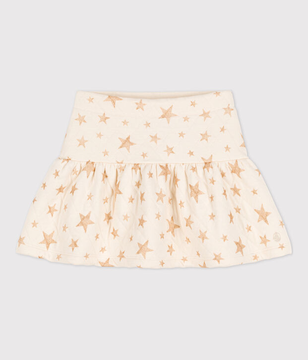 Kinderrock aus Doppeljersey mit Printmotiv f&uuml;r M&auml;dchen naturfarben
