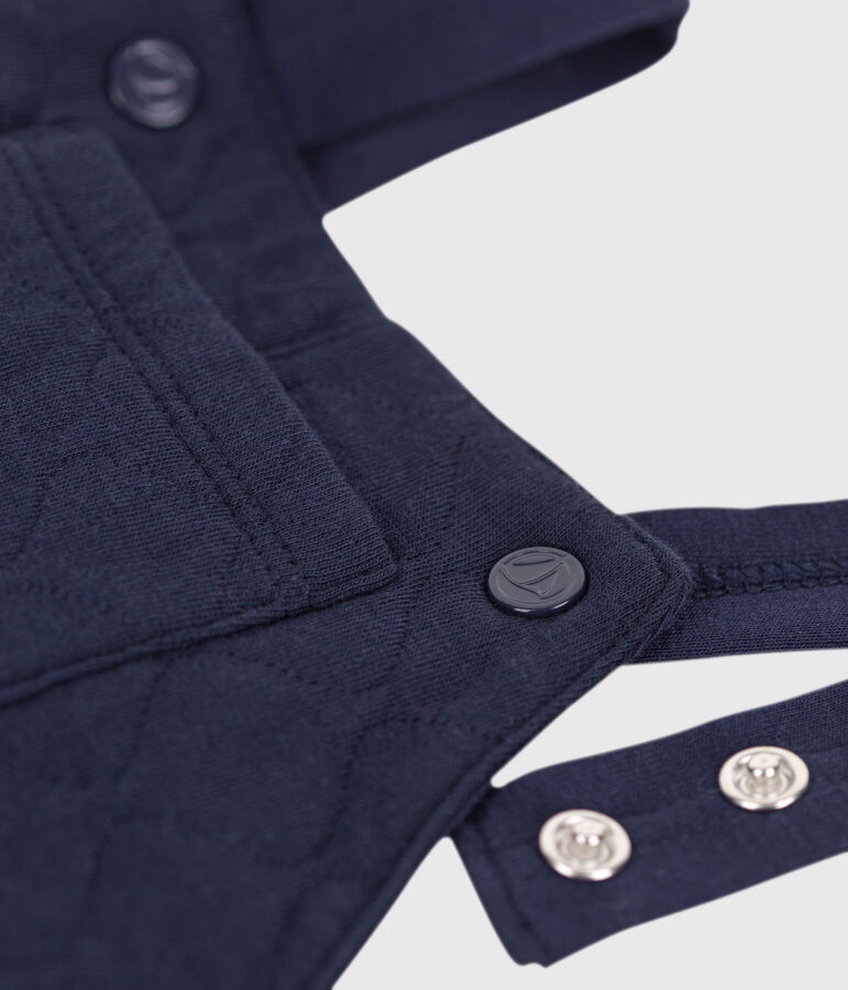 Lange Baby-Latzhose aus gestepptem Doppeljersey blau SMOKING