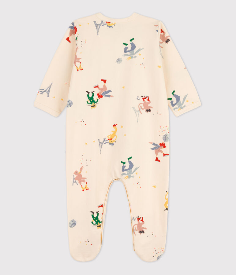 Baby-Strampler Paris aus Molton naturfarben/vielfarbig