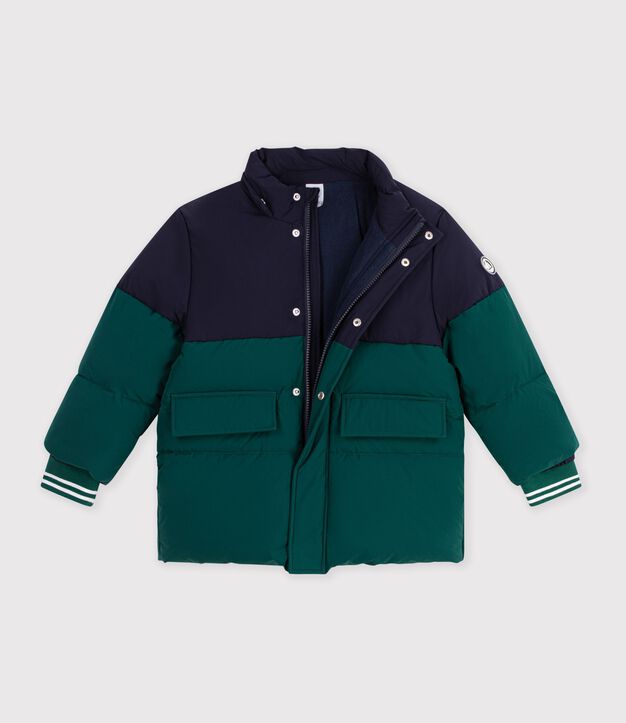 Kinder-Winterjacke im Colorblock gr&uuml;n/blau