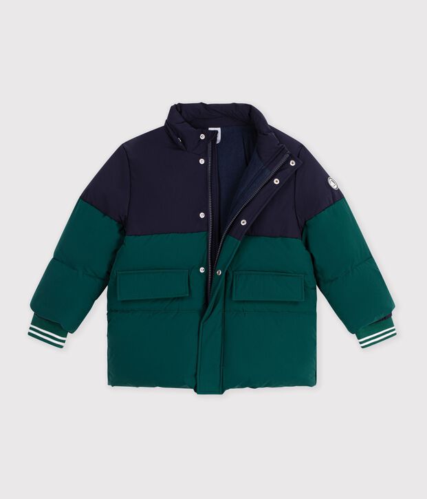 Kinder-Winterjacke im Colorblock gr&uuml;n/blau