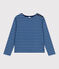 Geknöpftes Damen-Streifenshirt "Marinière" aus Baumwolle blau BEACH/ MEDIEVAL