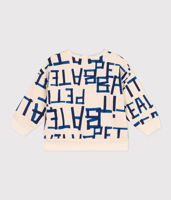 Baby-Sweatshirt aus bedrucktem Molton weiss AVALANCHE/ MULTICO