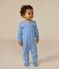 Gestreifter Baby-Strampler aus Baumwolle DELPHINIUM/ MARSHMALLOW