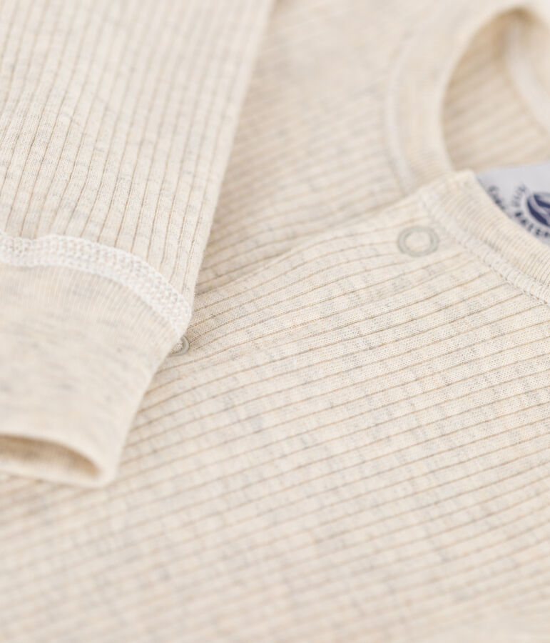 Langer Baby-Overall aus Rippstrick beige MONTELIMAR CHINE