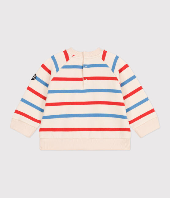 Baby-Sweatshirt aus Baumwolle mit zweifarbigen Matrosenstreifen  weiss AVALANCHE/ MULTICO