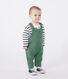 Langbeinige Baby-Latzhose aus einfarbiger Baumwolle