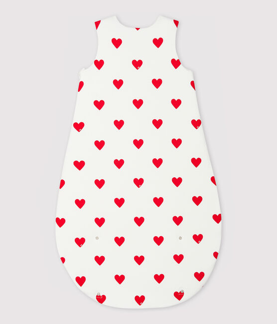 Babyschlafsack aus Baumwolle mit Herzmotiv TOG-Wert 2 weiss MARSHMALLOW/rot TERKUIT