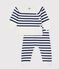 2-teiliges Baby-Set aus Wollstrick mit Matrosenstreifen blau MARSHMALLOW/ SOIR