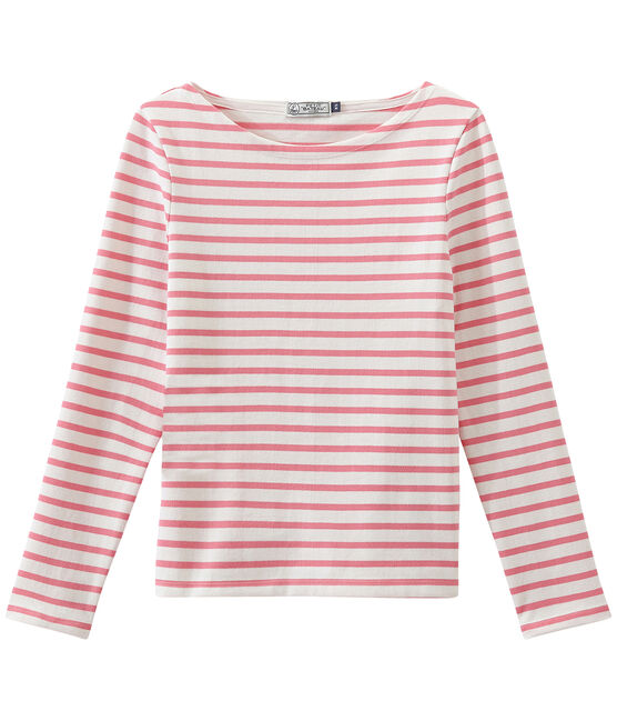 Klassisches streifenshirt weiss MARSHMALLOW/rosa PETAL