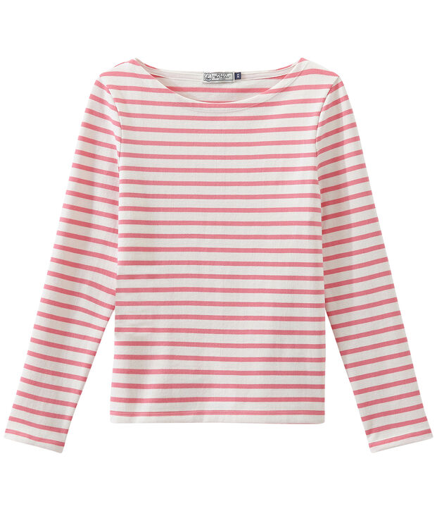 Klassisches streifenshirt weiss/rosa