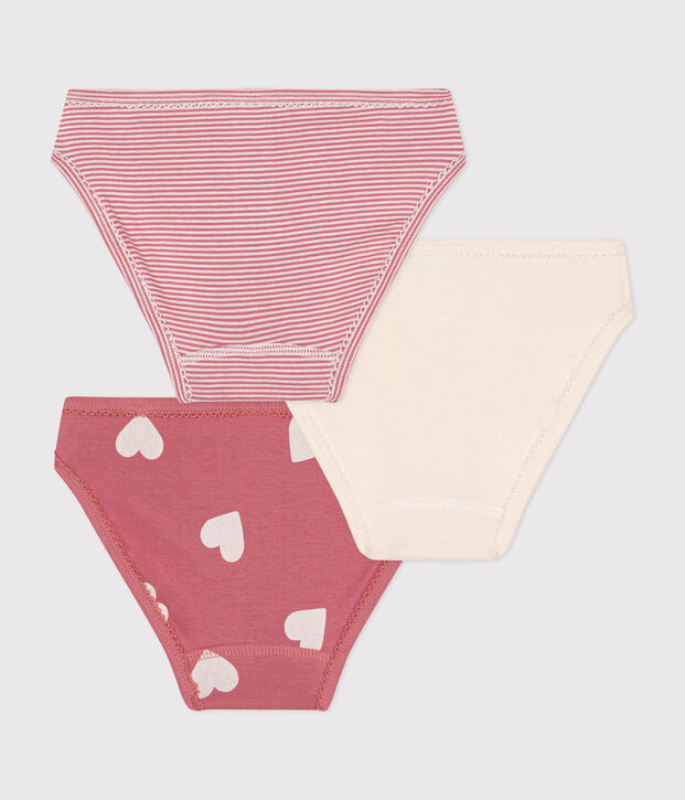 3er-Set Kinder-Slips aus Baumwolle mit Herzmotiv vielfarbig