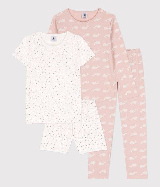 2er-Set Kinderpyjama und Kinder-Kurzpyjama aus Baumwolle für Mädchen variante 1