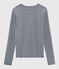 Damen-T-Shirt mit Rundhalsausschnitt blau SMOKING/weiss MARSHMALLOW