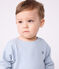 Langärmeliges Baby-T-Shirt aus Baumwolle mit Streifen ADRIATIC/ MARSHMALLOW