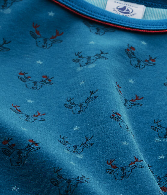 Jungen-Schlafanzug aus Velours-Frottier grau CAPECOD/blau CONTES/ MULTICO