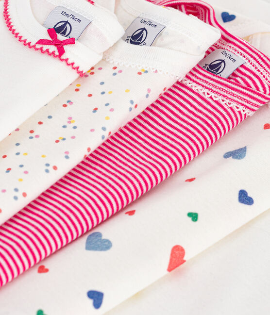 Set langärmeliger Baby-Bodys aus Baumwolle mit Herzmotiv variante 1