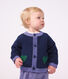 Baby-Cardigan aus Woll- und Baumwollstrick mit Herz-Jacquardmuster