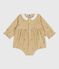 Baby-Kurzoverall aus Fein-Cord mit Blumenmuster beige CAJOU/ MULTICO