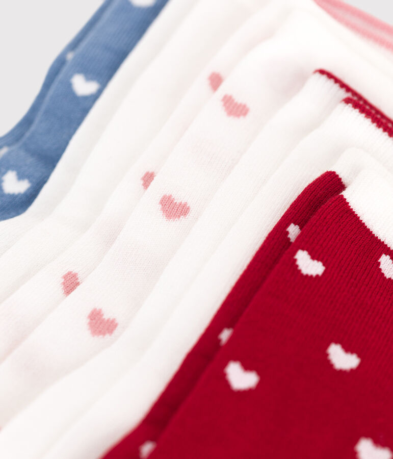 5er-Set Kinder-Socken aus Baumwolle mit Herzmotiv vielfarbig