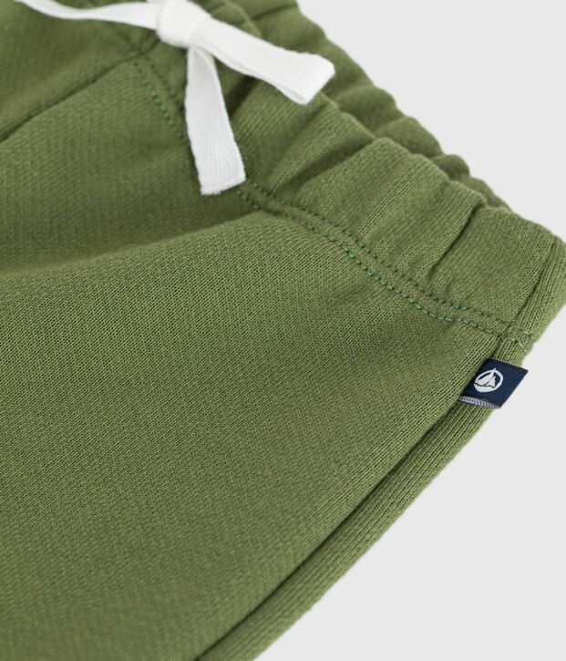 Baby-Jogginghose aus einfarbiger Baumwolle OLIVINE