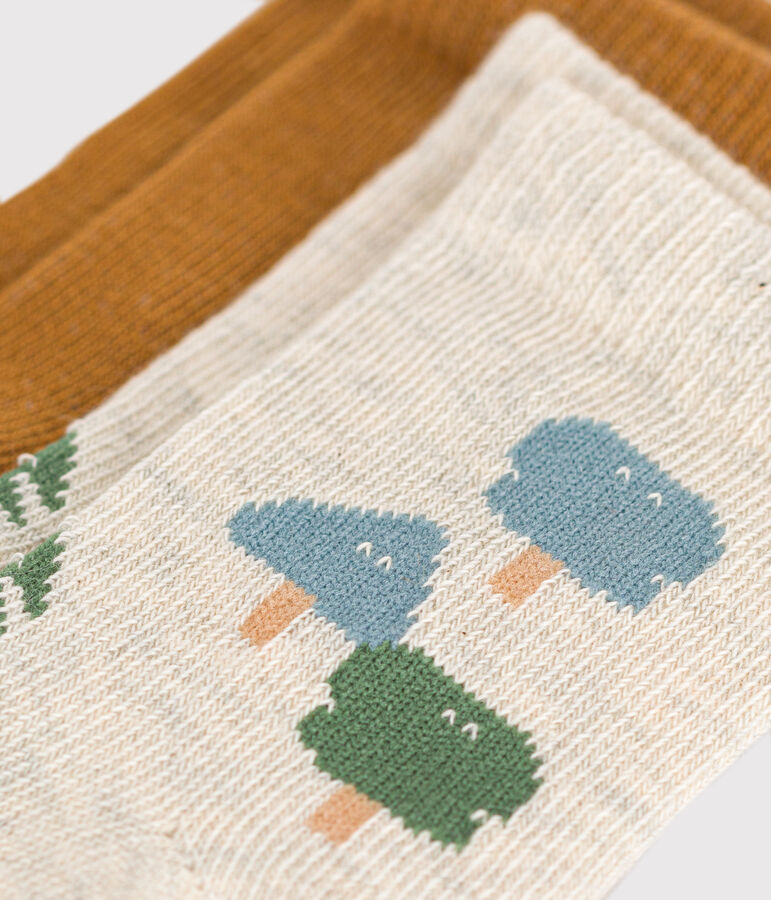 2er-Set Baby-Socken aus Baumwolle mit Tannenb&auml;umen vielfarbig