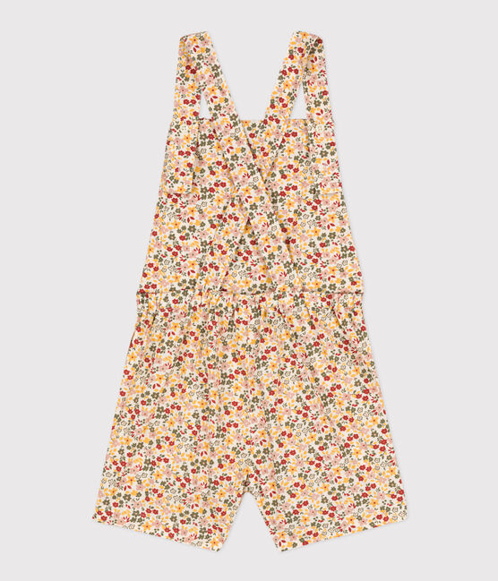 Kurzer Kinder-Overall aus Popeline für Mädchen weiss AVALANCHE/ MULTICO