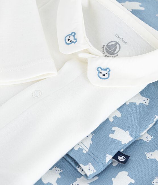 3-teiliges Baby-Set mit Bärenmotiv und Body mit besticktem Kragen blau ADRIATIC/ MULTICO