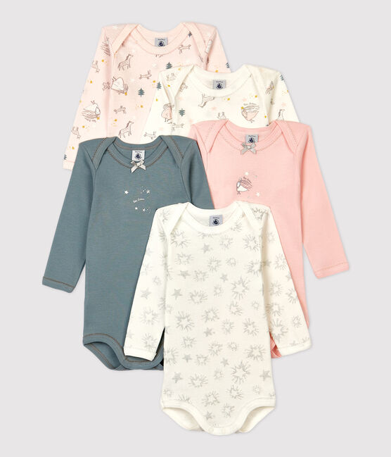 5er-Set langärmelige Baby-Bodys aus Baumwolle mit Prinzessinnen-Motiv für Mädchen variante 1