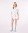Damen-Kurzpyjama aus Baumwolle mit Herzmotiv weiss MARSHMALLOW/weiss MULTICO