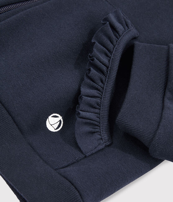 Kinder-Kapuzensweatshirt aus Molton für Mädchen blau SMOKING