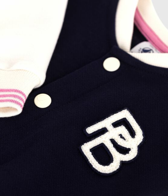 Baby College-Jacke aus Baumwolle blau SOIR/ MILK